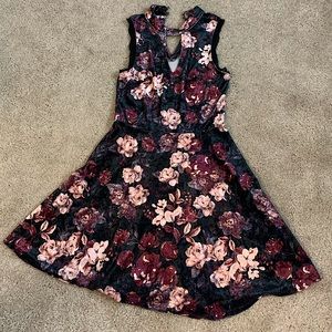 Floral, Velvet Dress